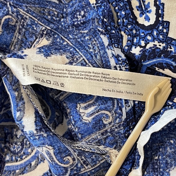 Free People Blue Paisley Lace Halter Mini Dress Boho Coastal Grandma Resort XS - Picture 9 of 10